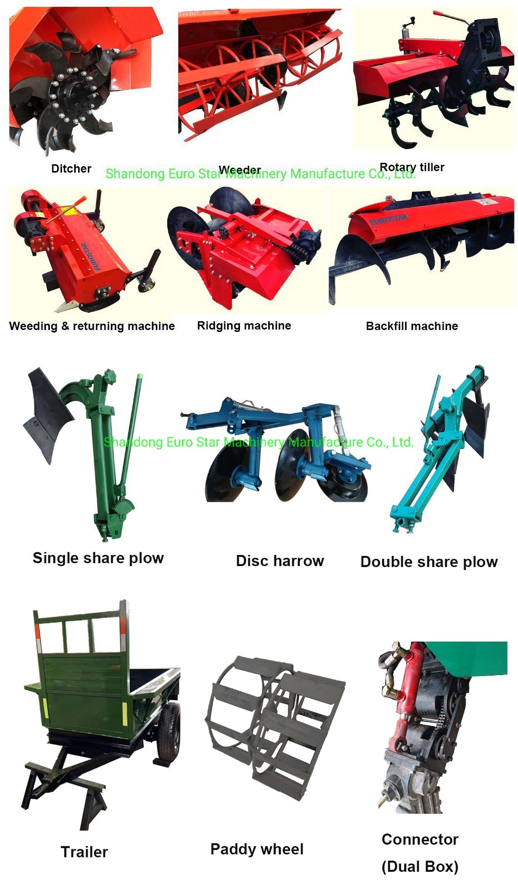 mini tractor supporting farm implements