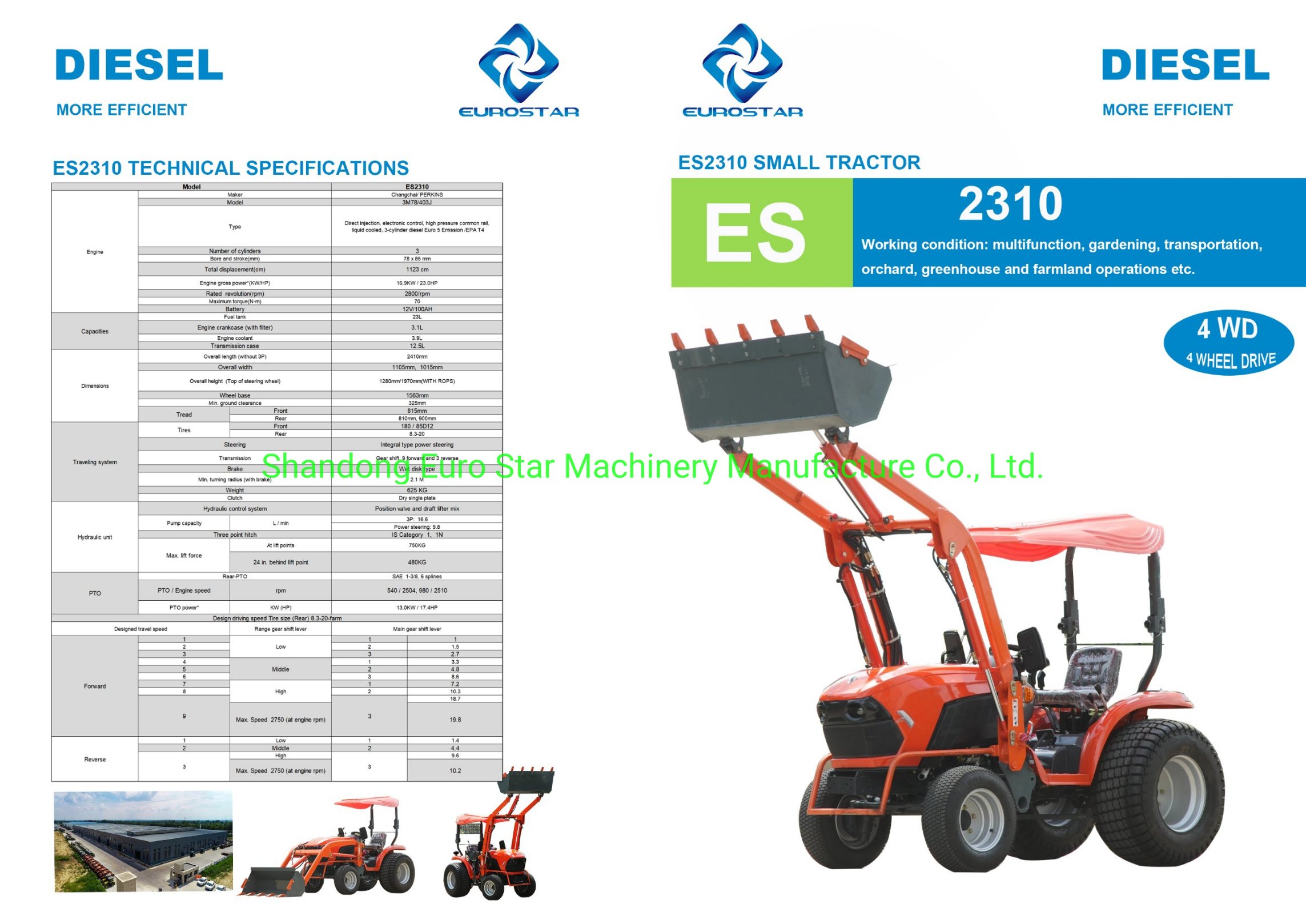 ES2310 series small tractor detial display