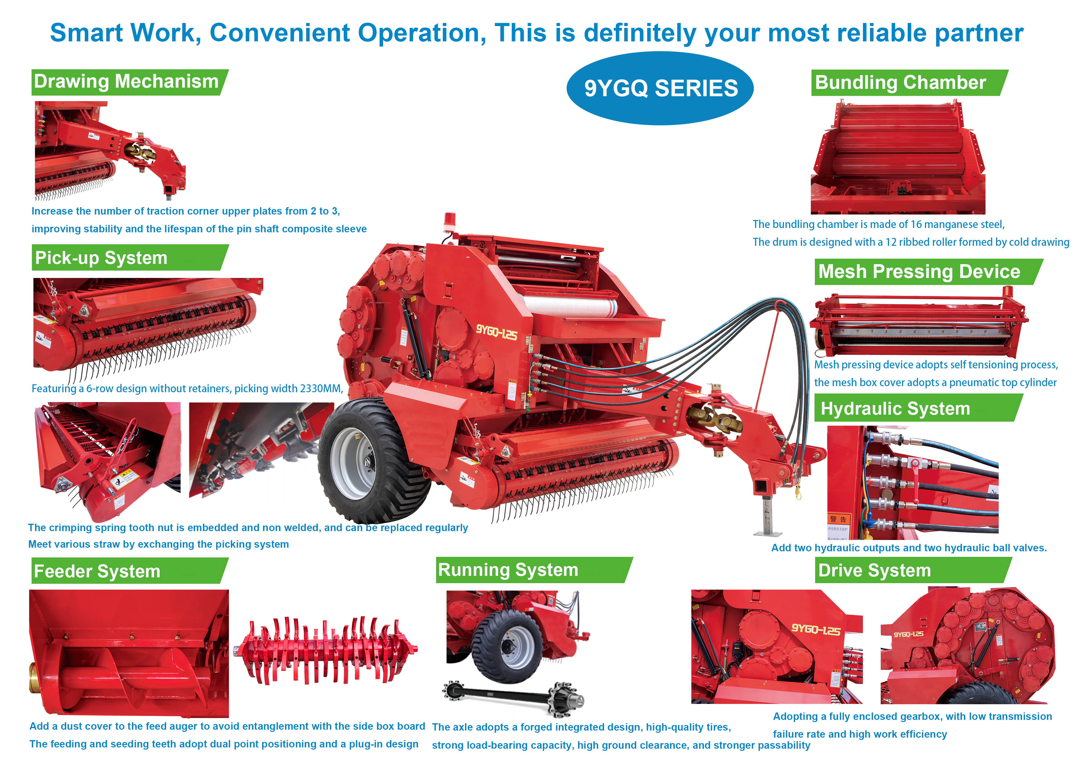 9YGQ round straw baling machine 反面
